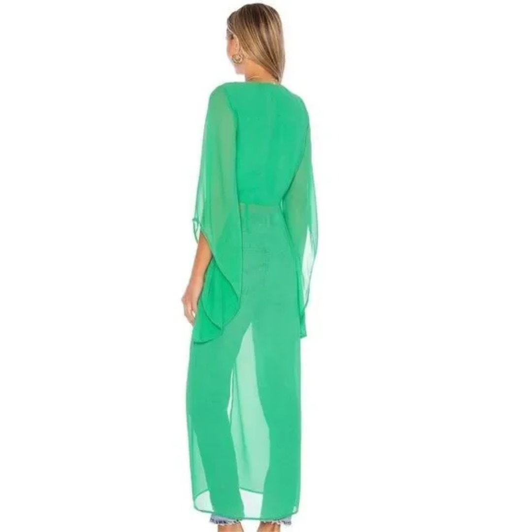 House of Harlow 1960 x REVOLVE Isa Maxi Blouse in Kelly Green Size XXS