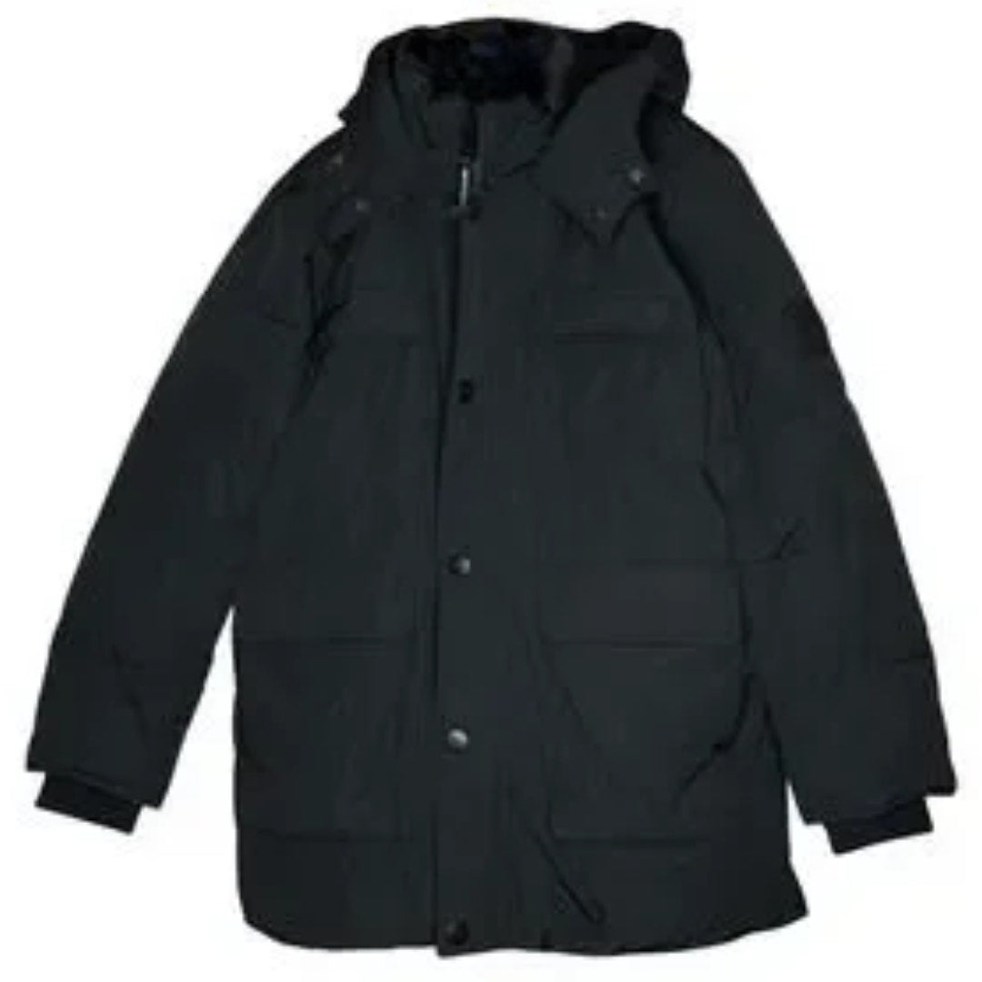 Arctic Expedition Men's Down Parka with Fixed Hood Black NEW Medium