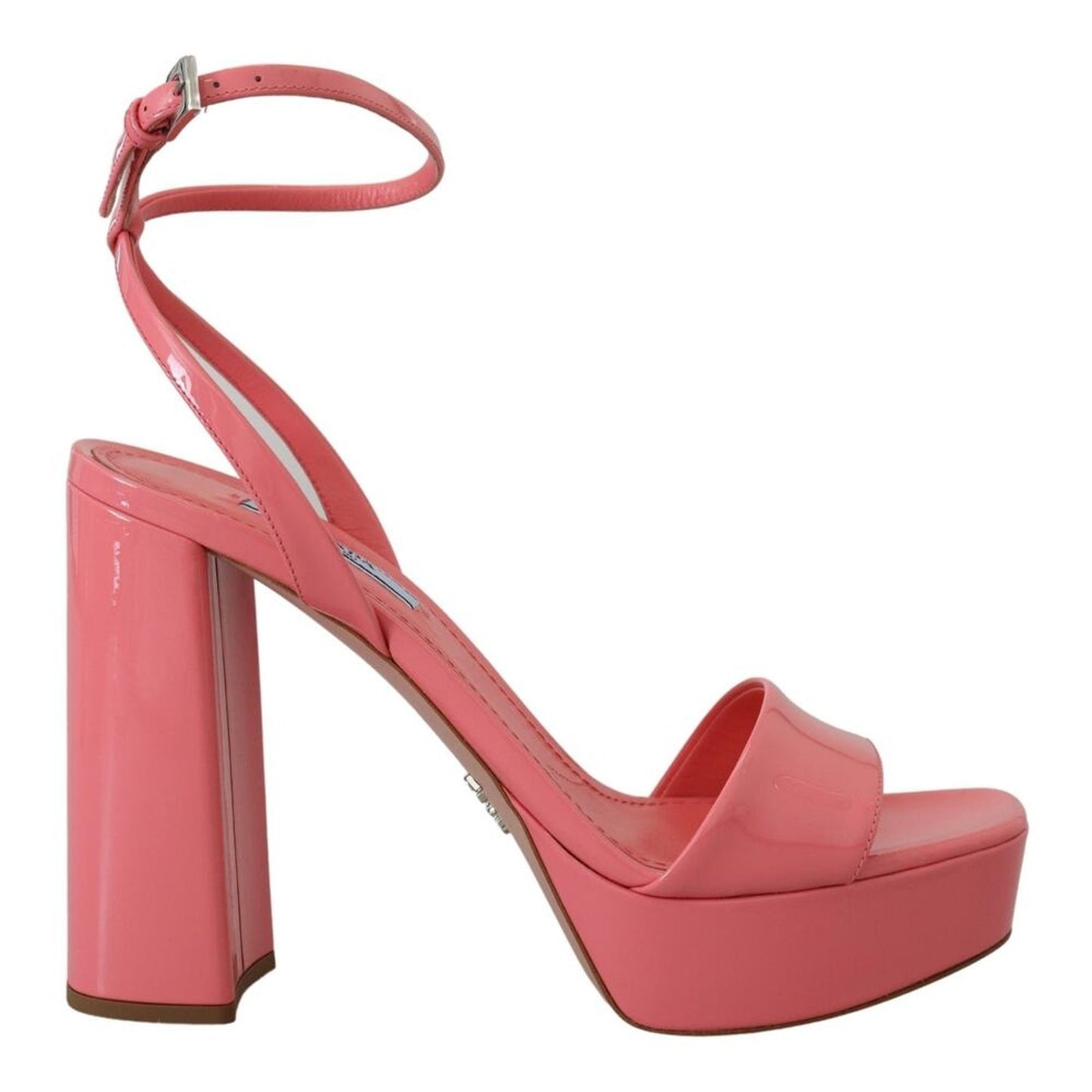 Prada Pink Patent Sandals Ankle Strap Heels Sandal EU38.5  US 8 Pink