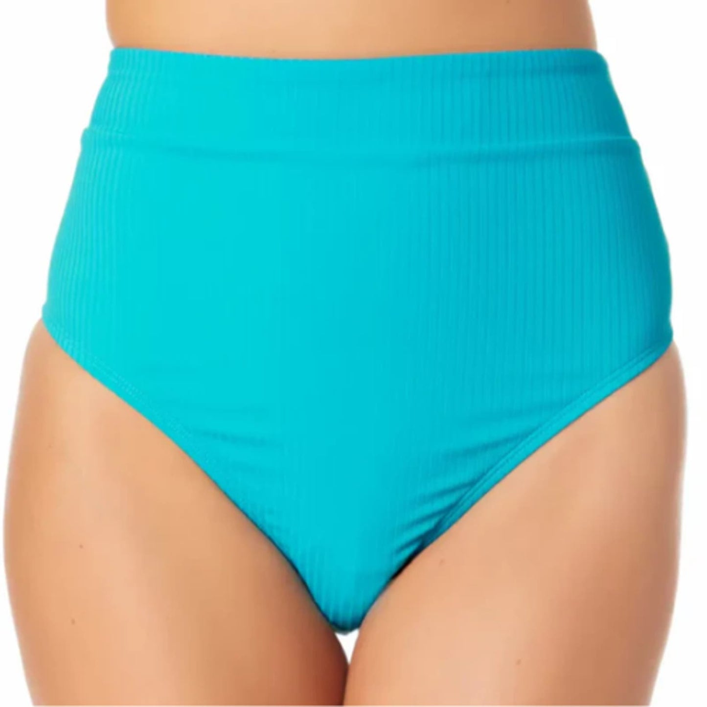 California Waves Juniors' High-Waist Bottoms in Turquoise NWT Size M