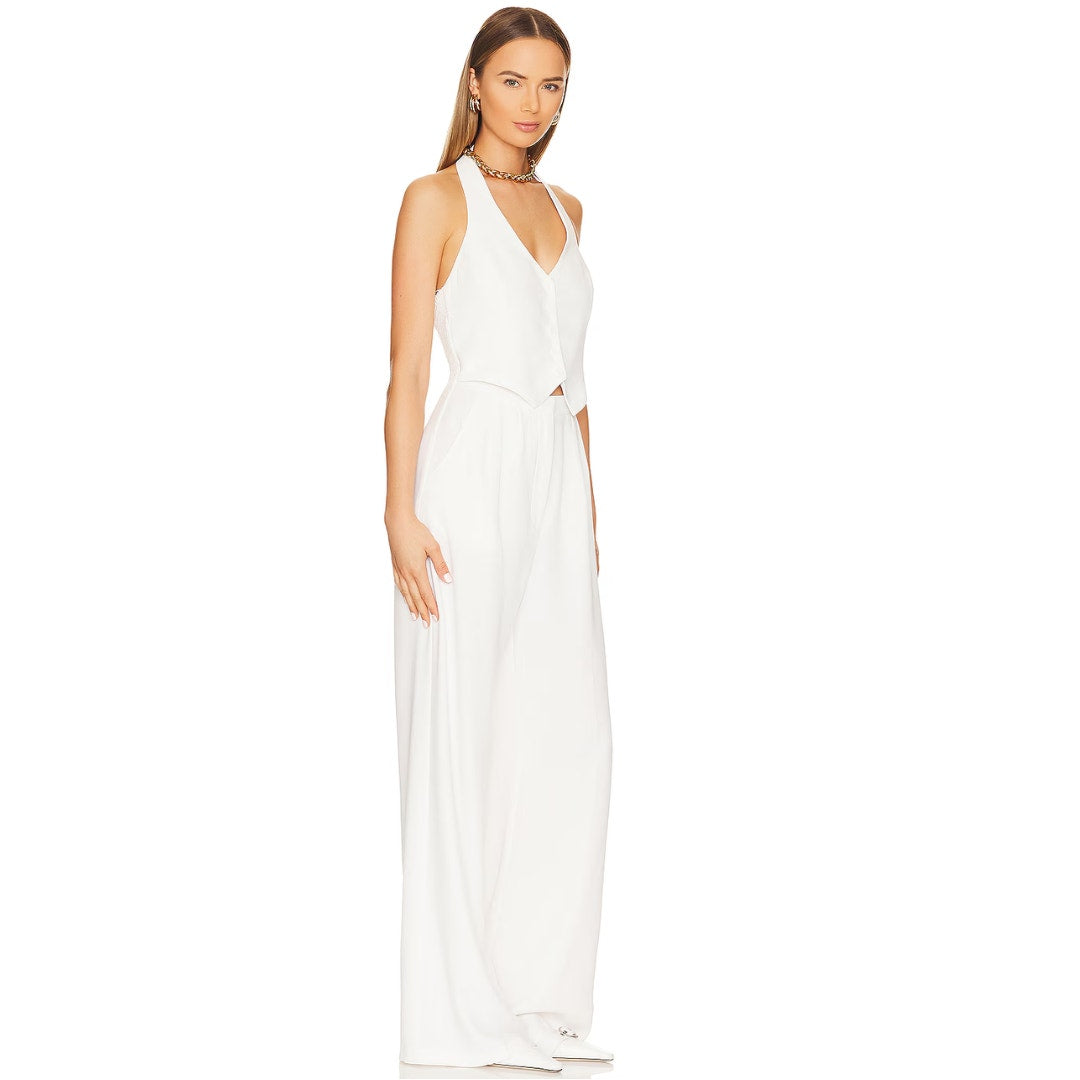 Amanda Uprichard Isadore Jumpsuit in Ivory NWOT Size Small