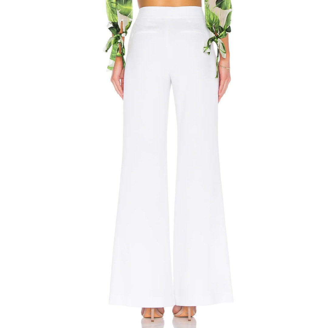 Alice + Olivia Dylan High Waisted Fitted Pant in White NWOT Size 8