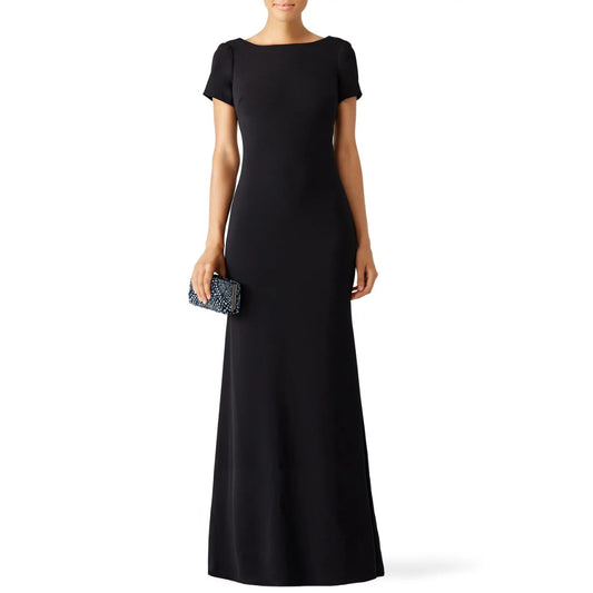 Badgley Mischka Black Cascade Gown in Size 0