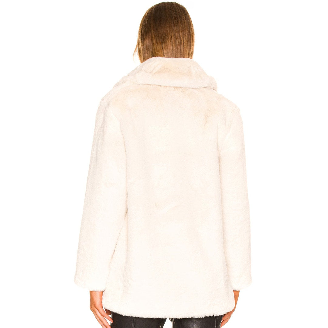 NBD Hayes Cream Faux Fur Coat NWT Size Small