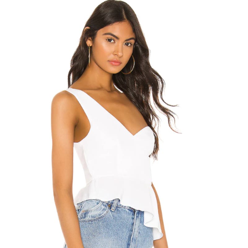 Superdown Karlie One Shoulder Top in White NWT Size Medium