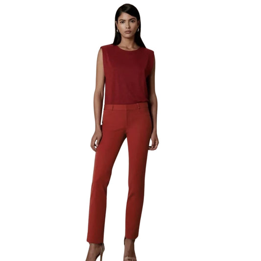 BANANA REPUBLIC Womens Sloan Pants Bright Red Stretch Skinny Ankle Size 8