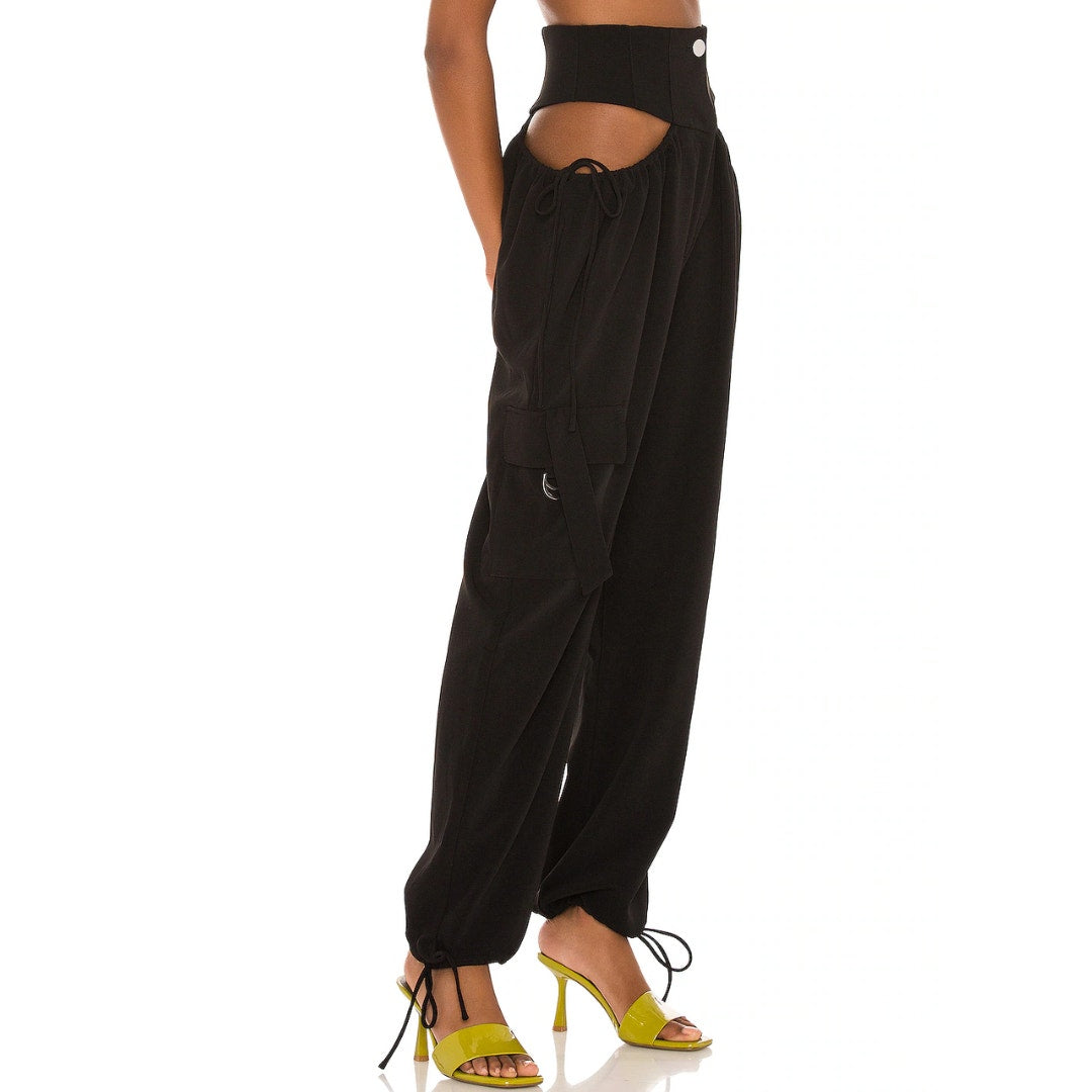 Revolve h:ours Suki Cutout Jogger in Black NWT Size Small