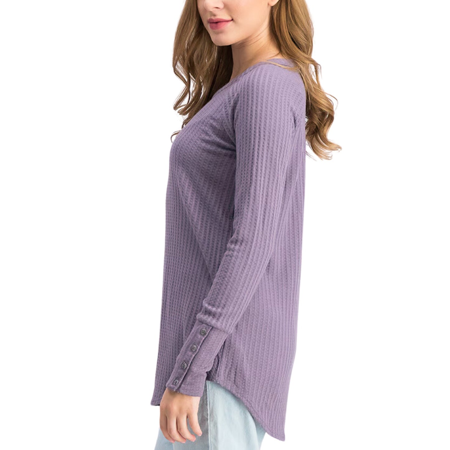 Chaser Lavender Waffle Knit Thermal Shirt Excellent Condition Size XS