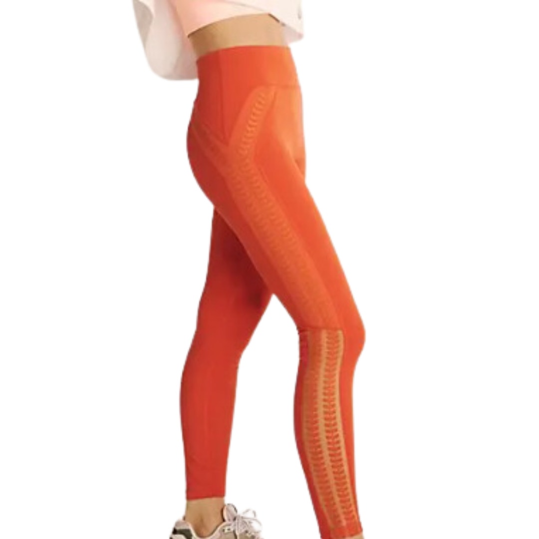 Free People Desert Renegade Leggings In Mandarin Red NWT Size Large