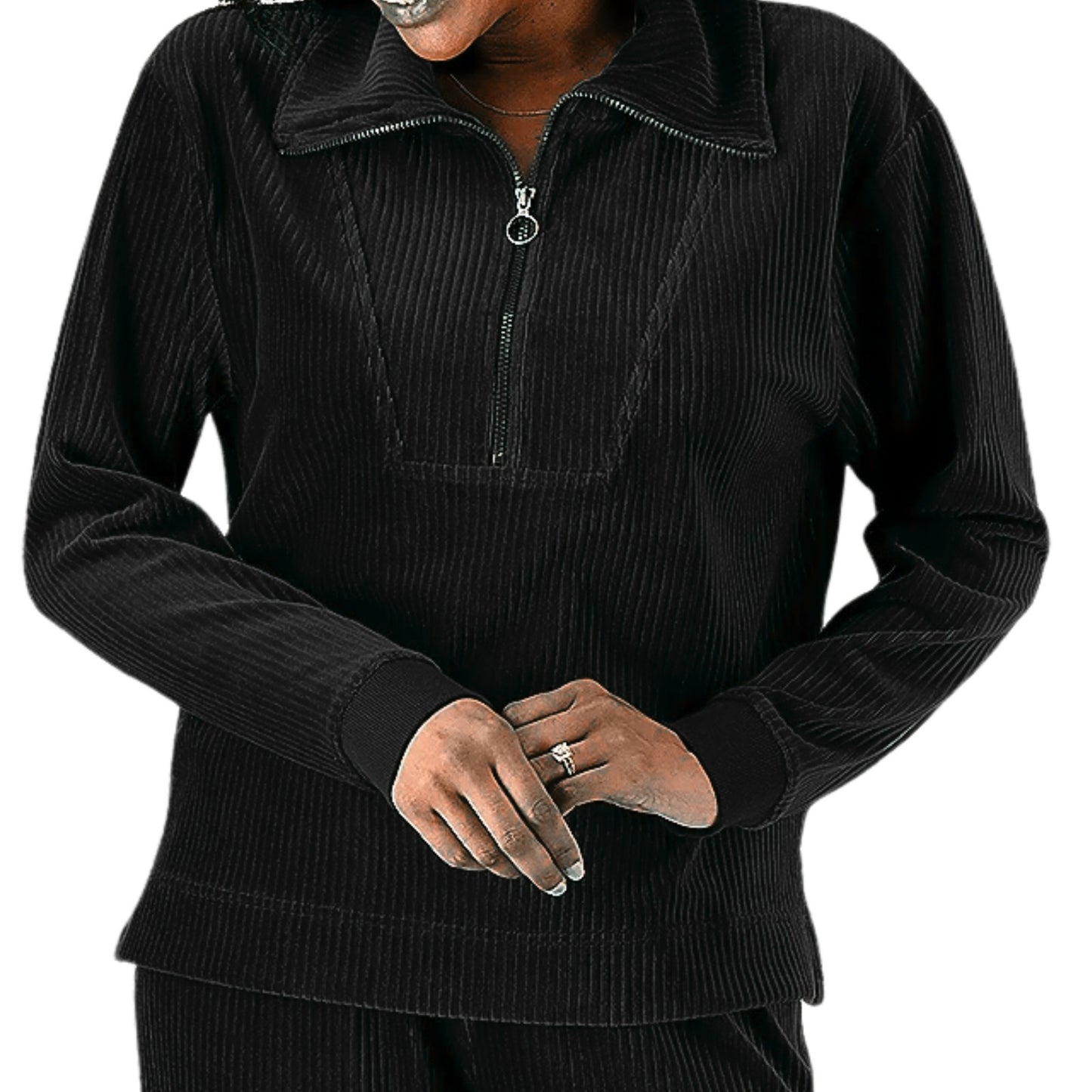 Encore by Idina Menzel Half-Zip Corded Velour NWT Size XL