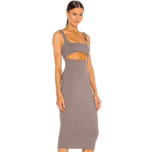 Revolve H:ours Dahlia Midi Dress in Charcoal NWT Size Small