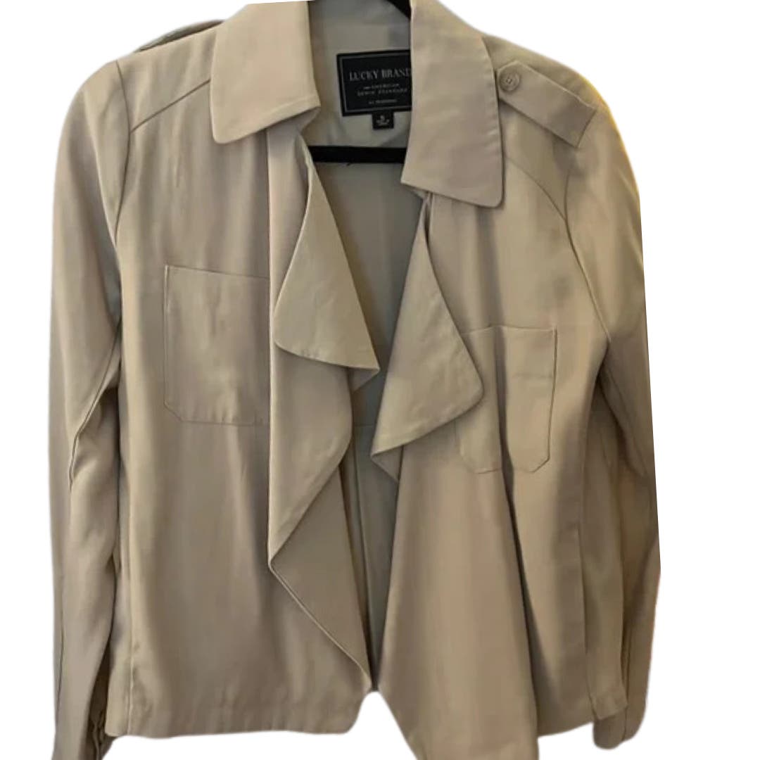 Lucky Brand Tan Waterfall Blazer Size Small