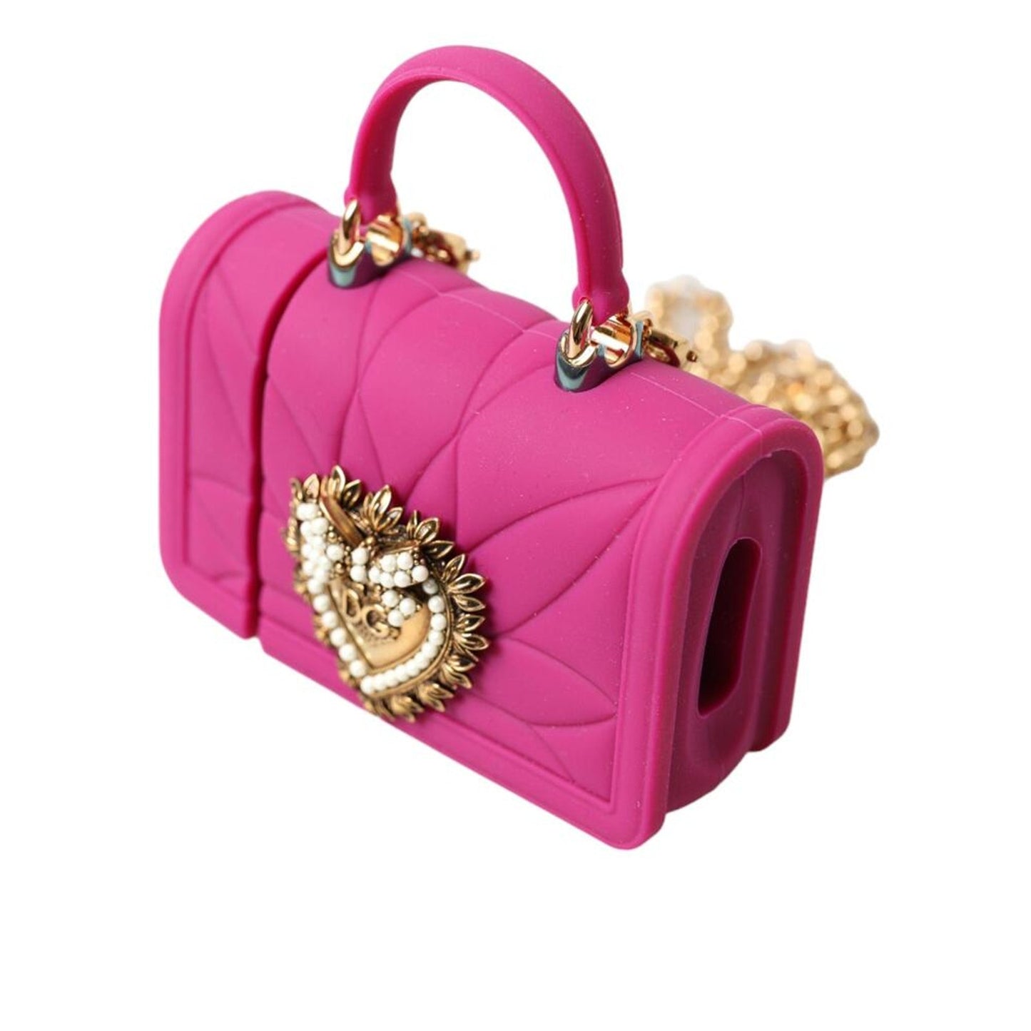 Dolce & Gabbana Pink Silicone Devotion Heart Bag in Pink NWT