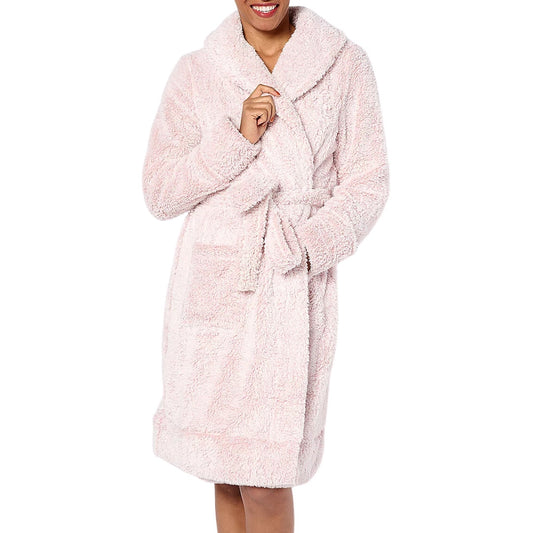 Berkshire Homewear Wellsoft Shawl Collar Robe in PophamPinkTippd NWT Size 2X