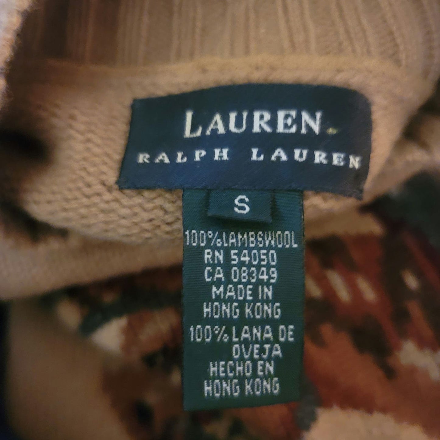 Ralph Lauren Vintage Lauren Equestrian Wool Sweater Size Small