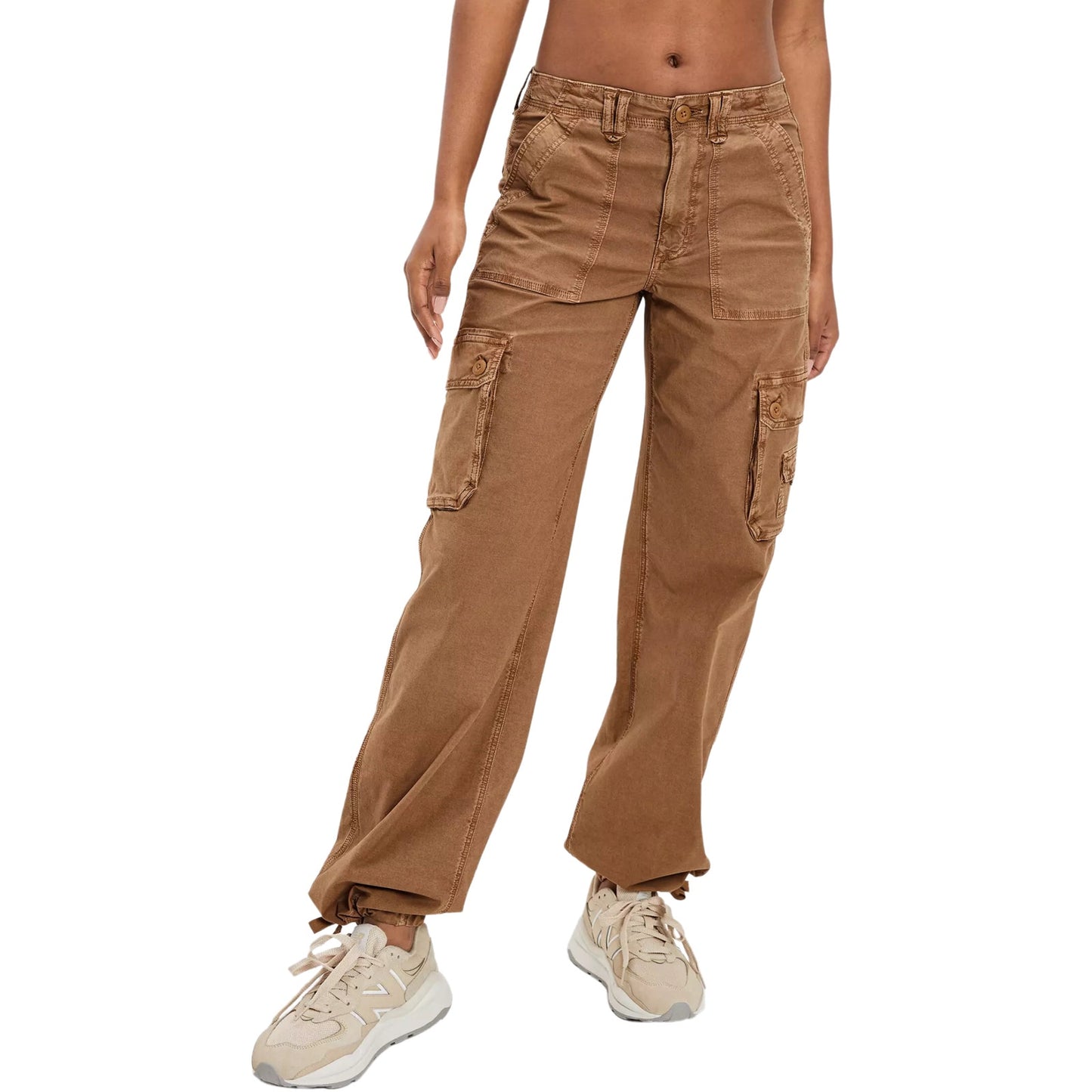 American Eagle Snappy Stretch Baggy Cargo Jogger in Brown Size 2