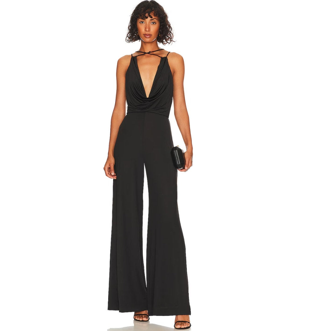 L'Academie Torin Jumpsuit in Black NWT Size Medium