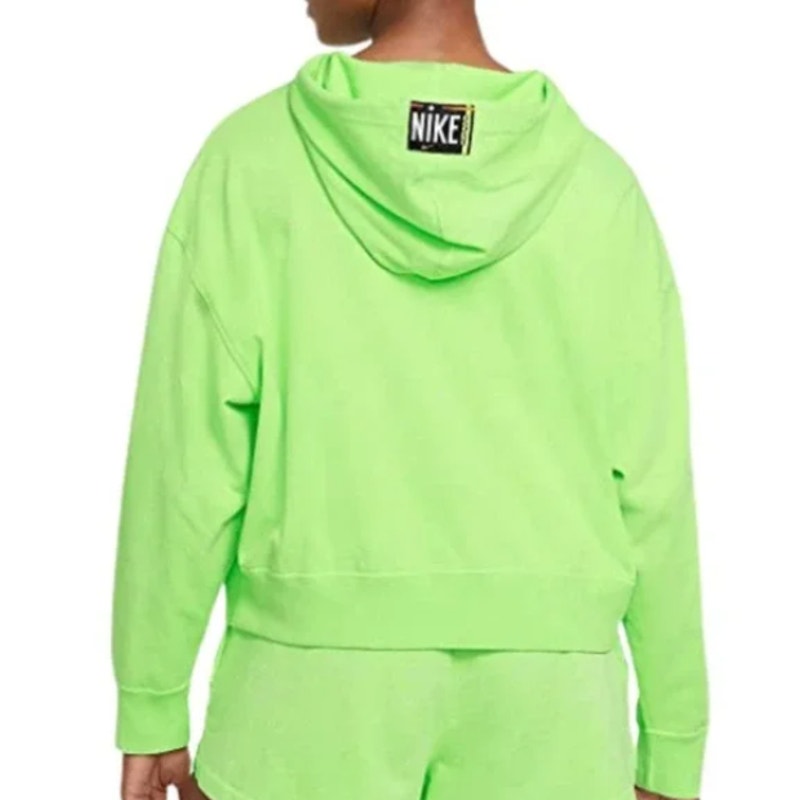 Nike Neon Green Cropped Acid Wash Hoodie NWT Size XS