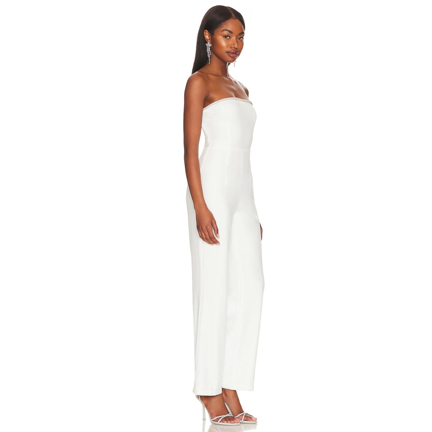 Superdown Keke Strapless Jumpsuit in Ivory NWT Size Large