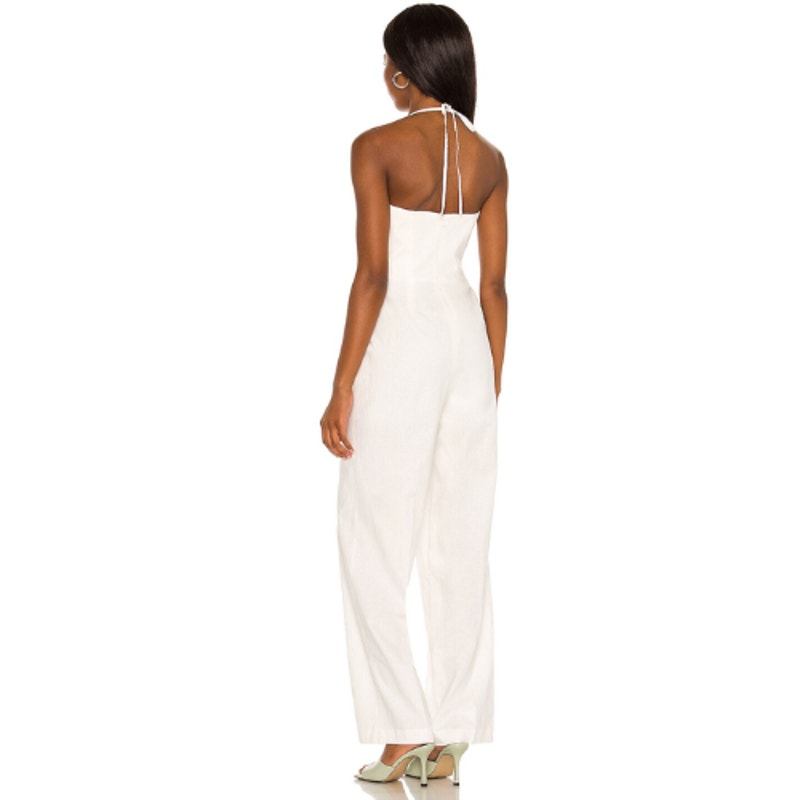 L'academie Gianna  Jumpsuit in Off White NWT Size Small