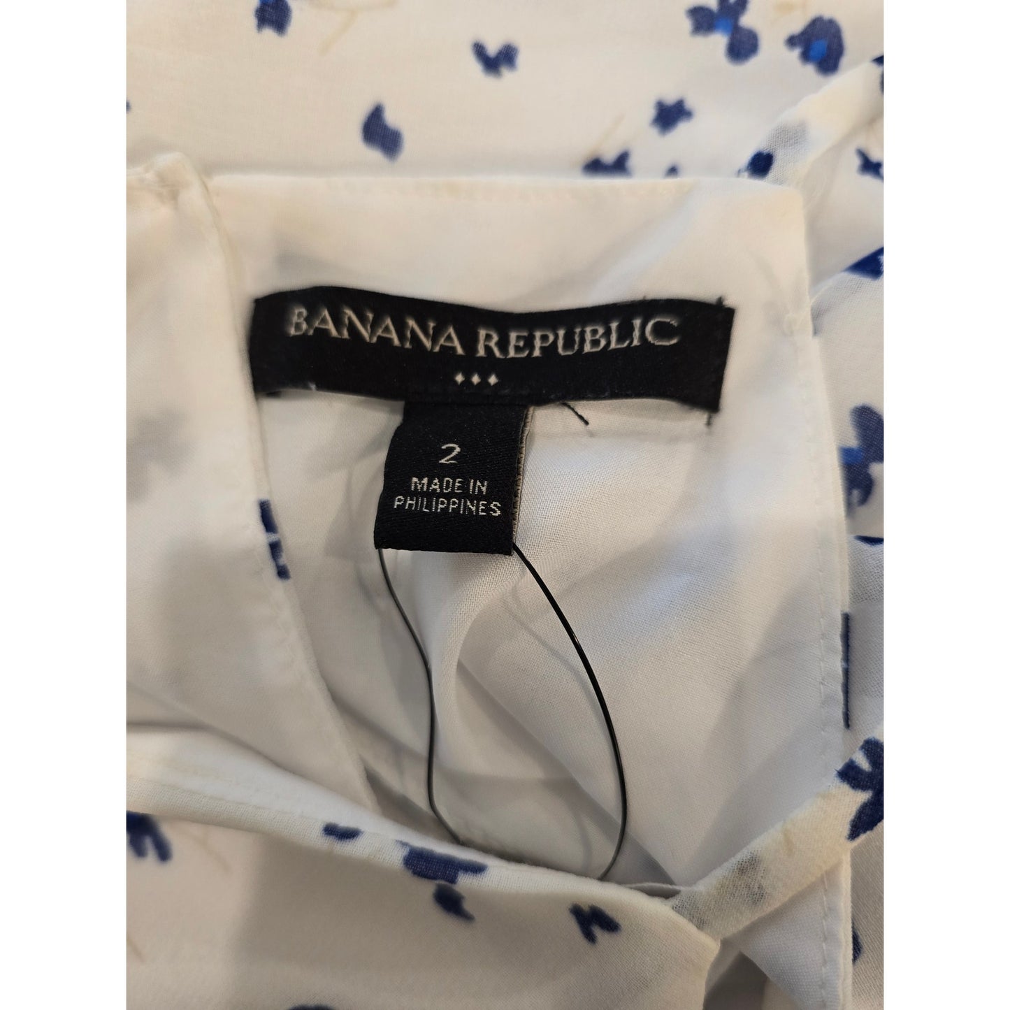 Banana Republic Tiered Ruffle Floral Print Sundress White/Blue Size 2