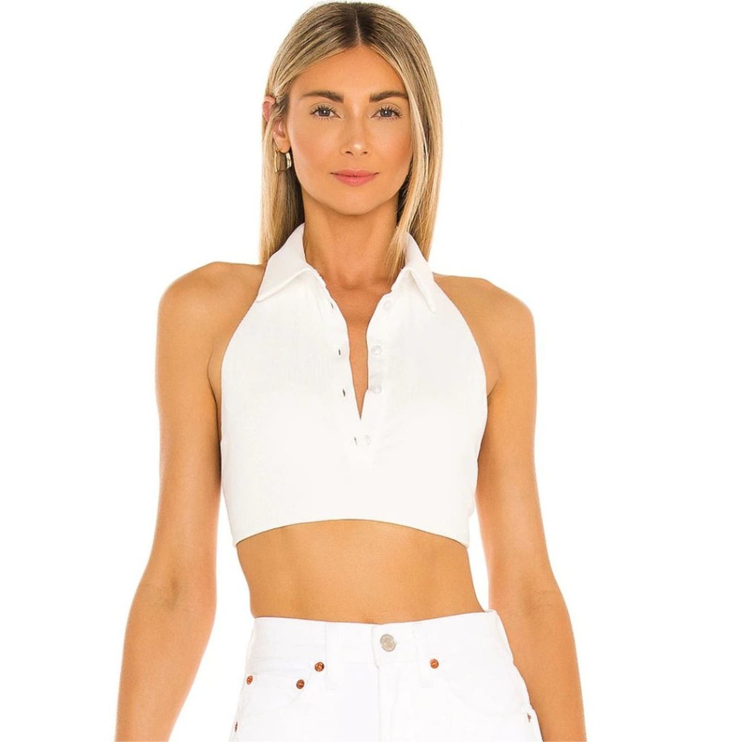 Camila Coelho Briella Crop Tank in Ivory NWT Size Large