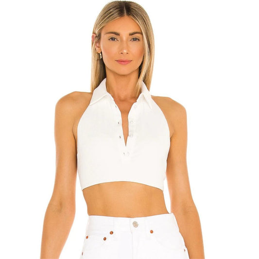 Camila Coelho Briella Crop Tank in Ivory NWT Size Large