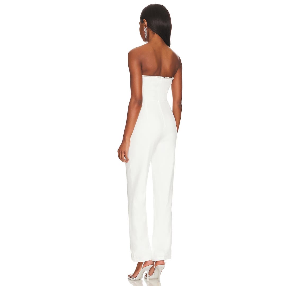 Superdown Keke Strapless Jumpsuit in Ivory NWT Size Small
