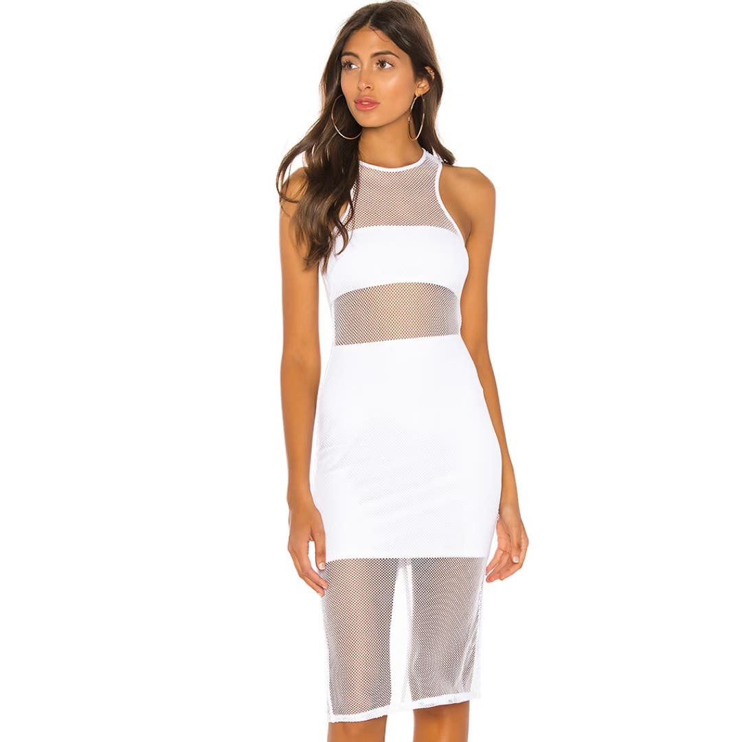 Revolve x H:ours Nelly Midi Dress in White NWT Size Small