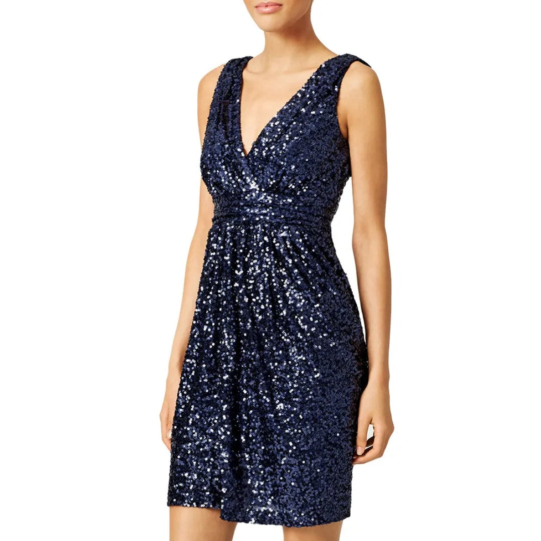 Badgley Mischka Midnight Blue Ombre Mini Dress Size 2