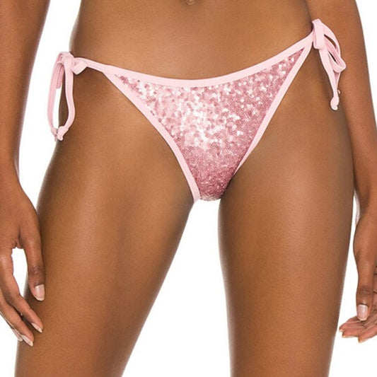 Superdown Chantell Sequin Bikini Bottom in Pink NWT Size Small