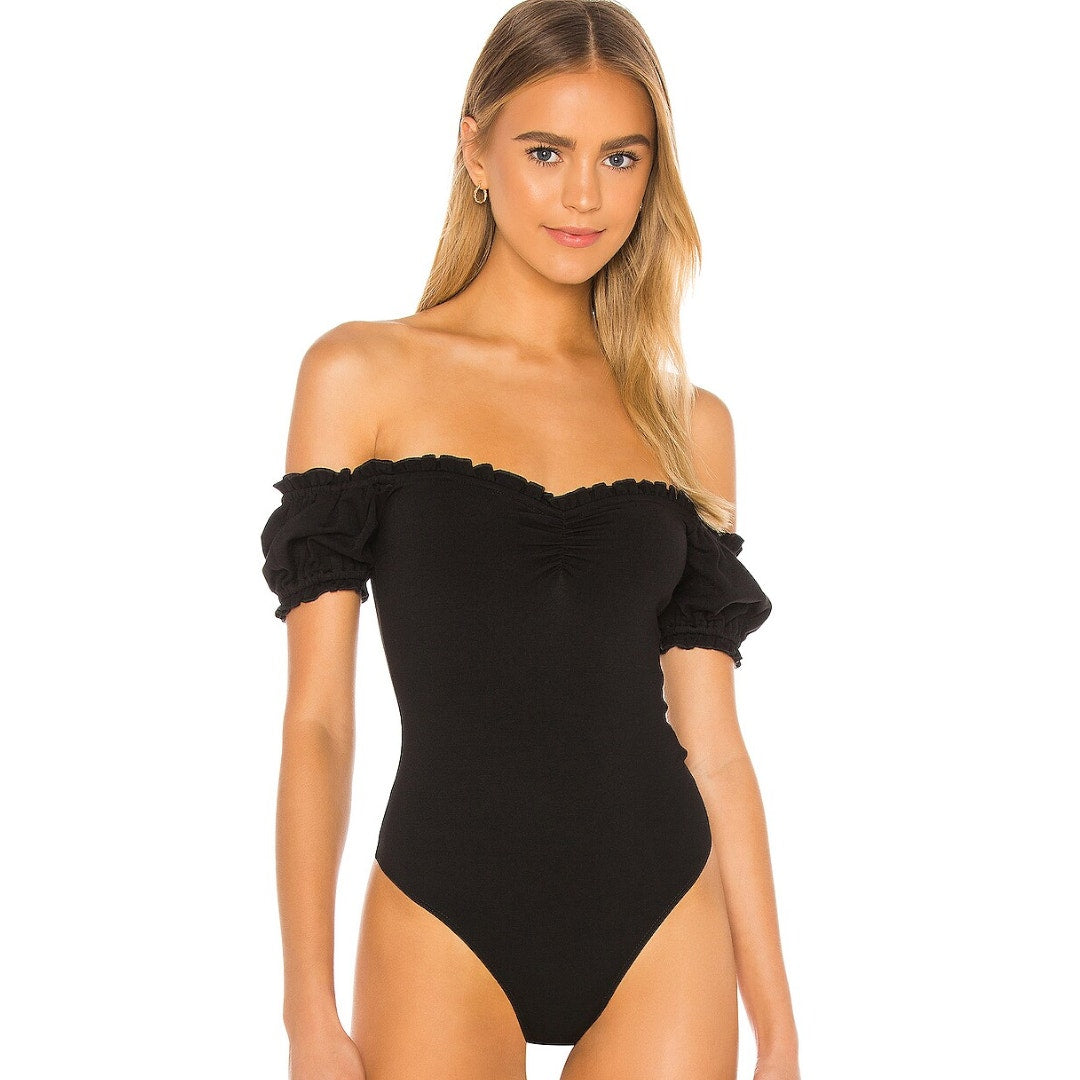 Lovers and Friends Lacey Bodysuit in Black NWT Size Small