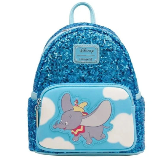 Loungefly Disney Dumbo Sequin Baby Blue Mini Backpack New With Tags