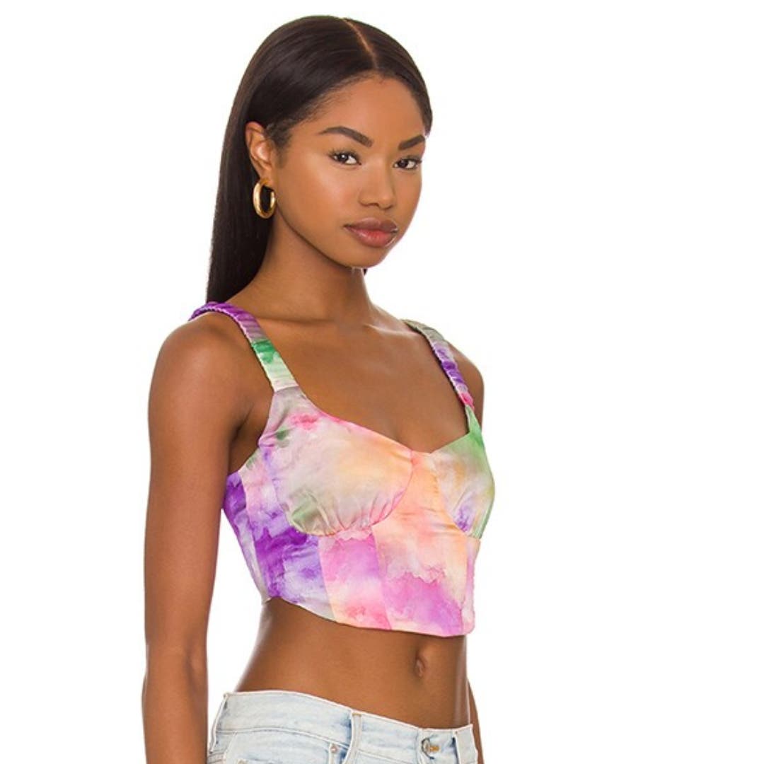 Superdown Destiny Crop Top in Watercolors NWOT Size Small