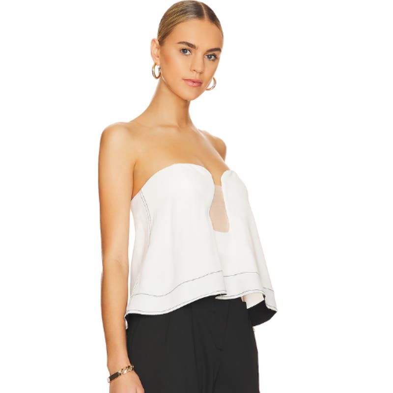 L'Academie Vera Top in White NWT Size XS