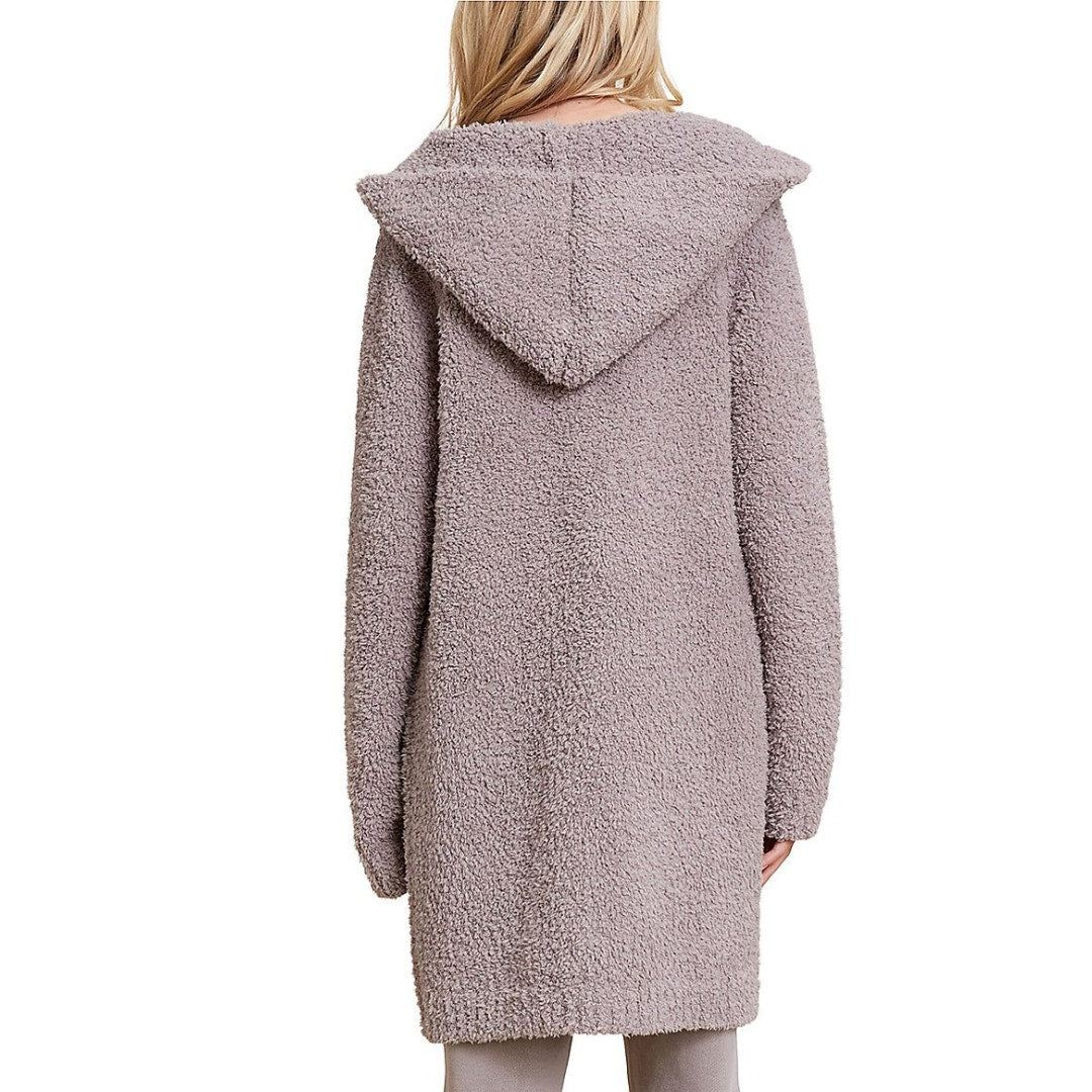 Barefoot Dreams CozyChic Boucle Youth Hooded Long Coatigan NWT 8-10