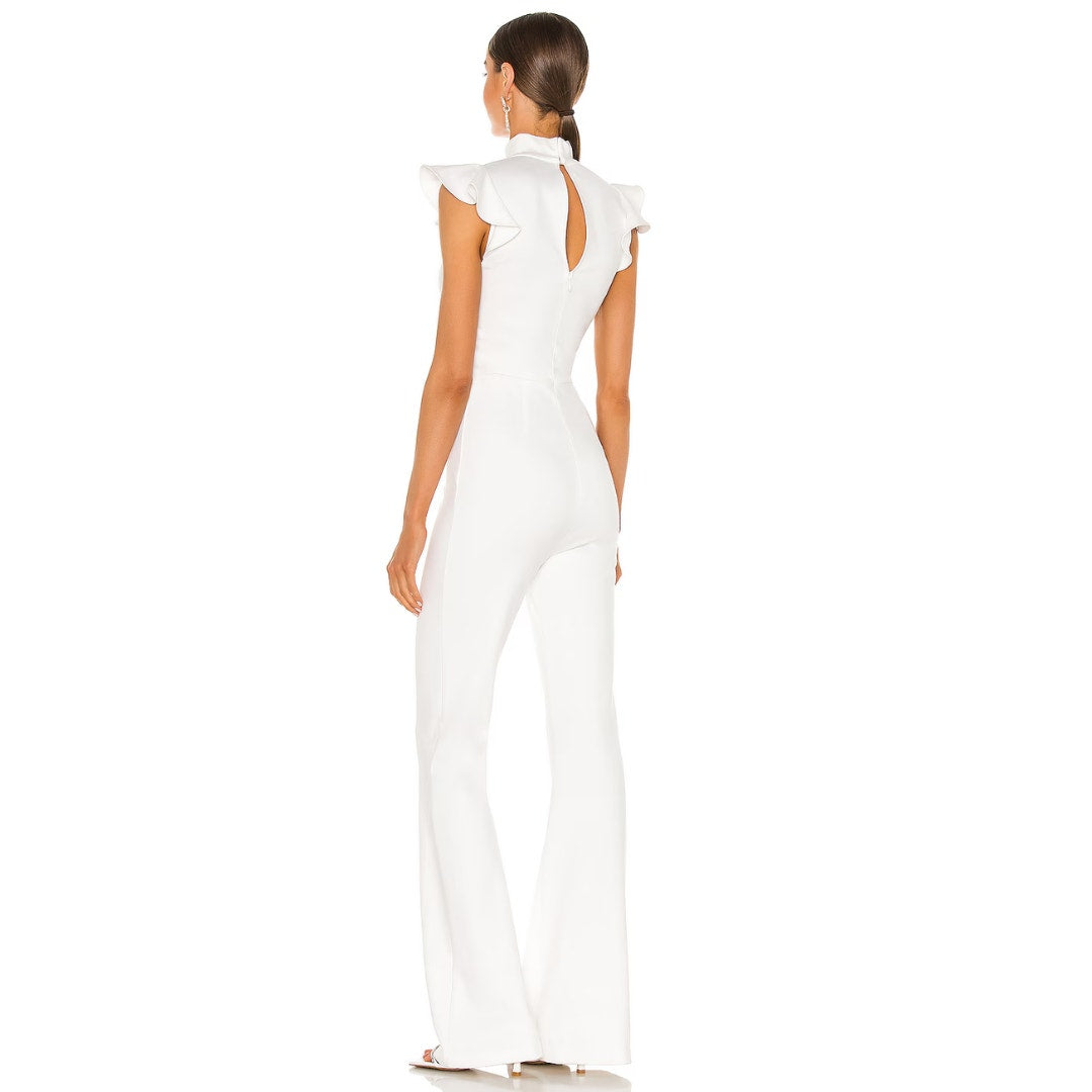 Amanda Uprichard X REVOLVE Davina Jumpsuit in Optic White NWOT Size Medium