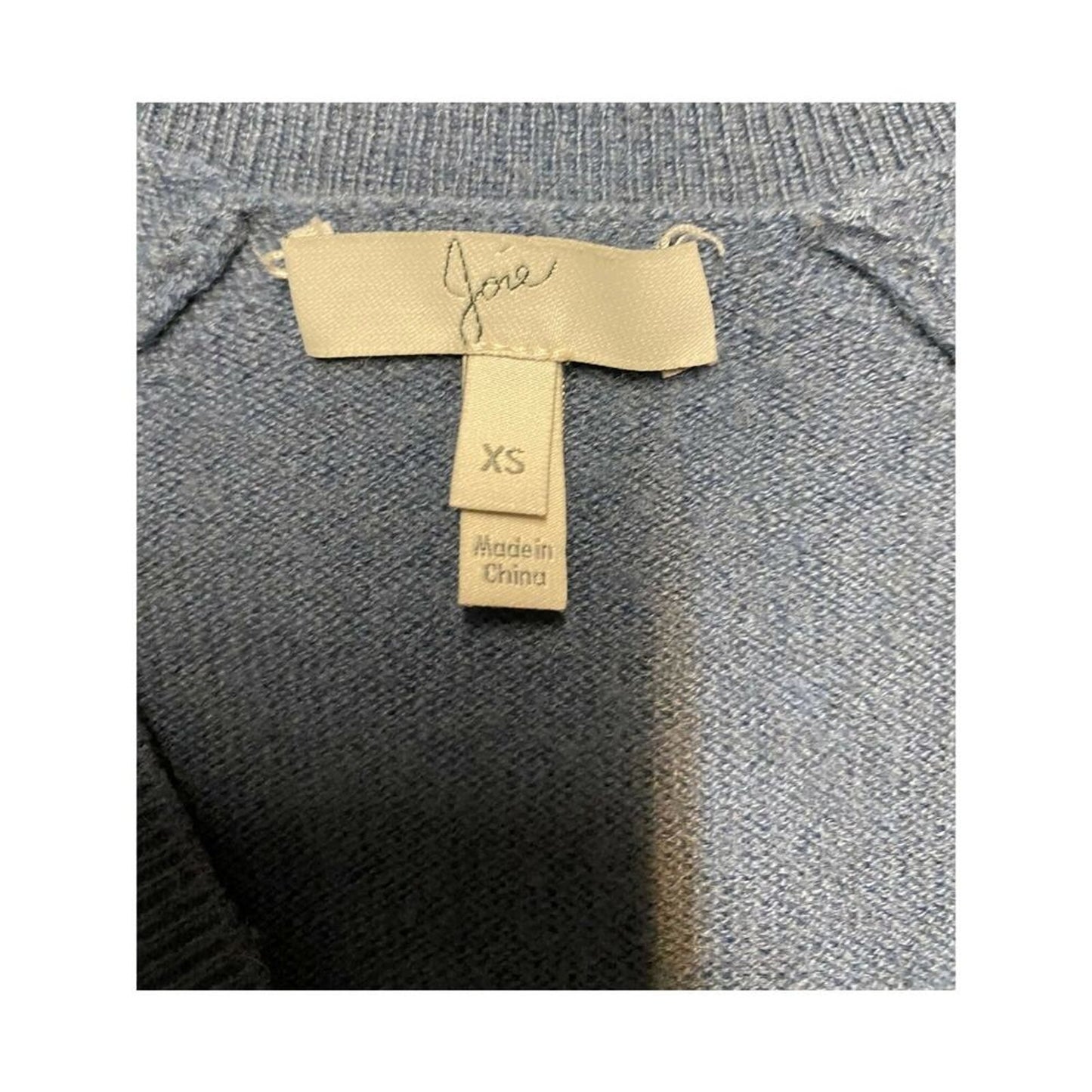 Joie Wool Blend V-Neck Knit Sweater Assymmetrical Hem Blue Size XS