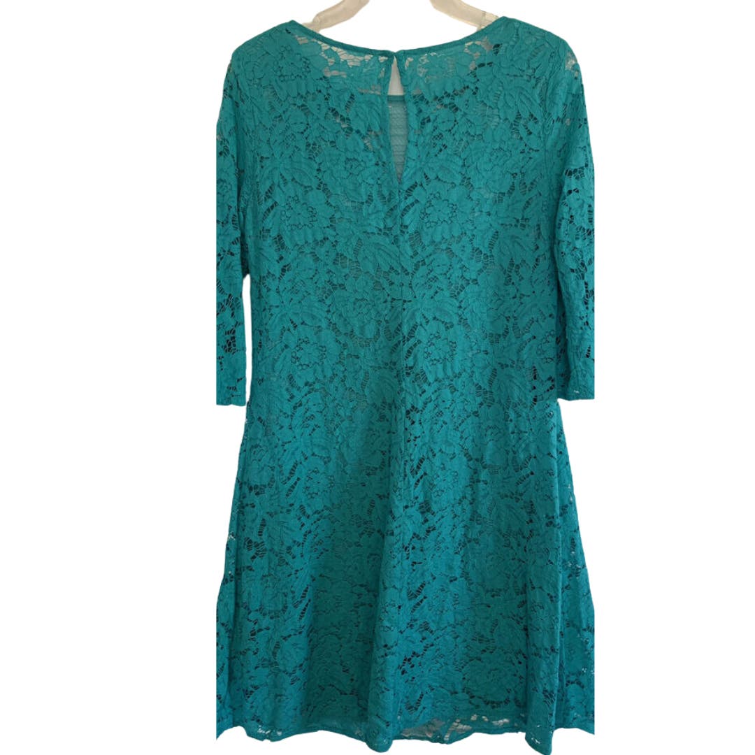 Gabby Skye Women's Bell Sleeve Lace Dress in Teal NWT Size 6