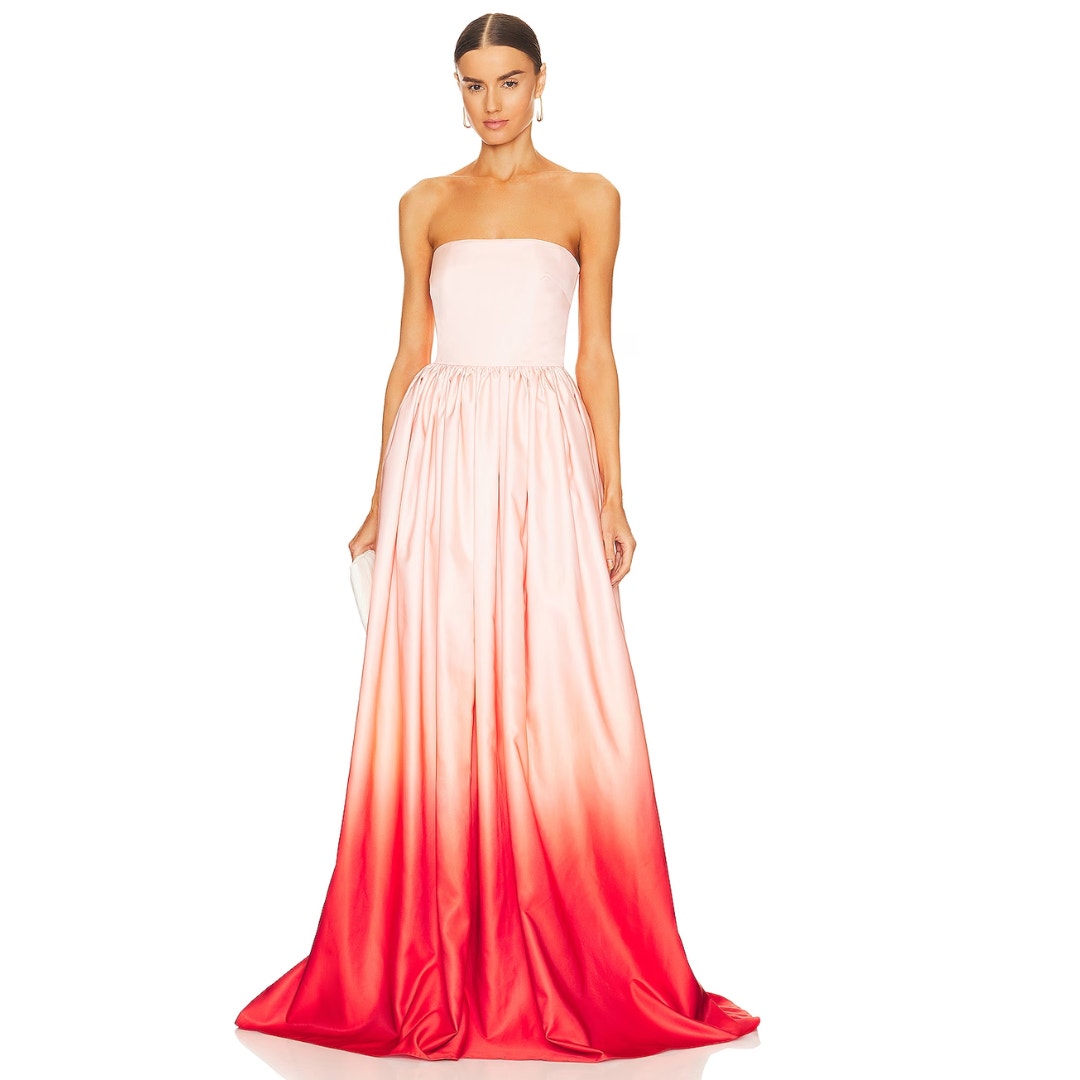 SAU LEE Teigen Gown in Blush Red Ombre NWT Size 12