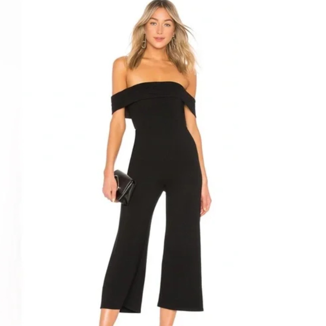 Lovers & Friends Off Shoulder Jumpsuit in Black