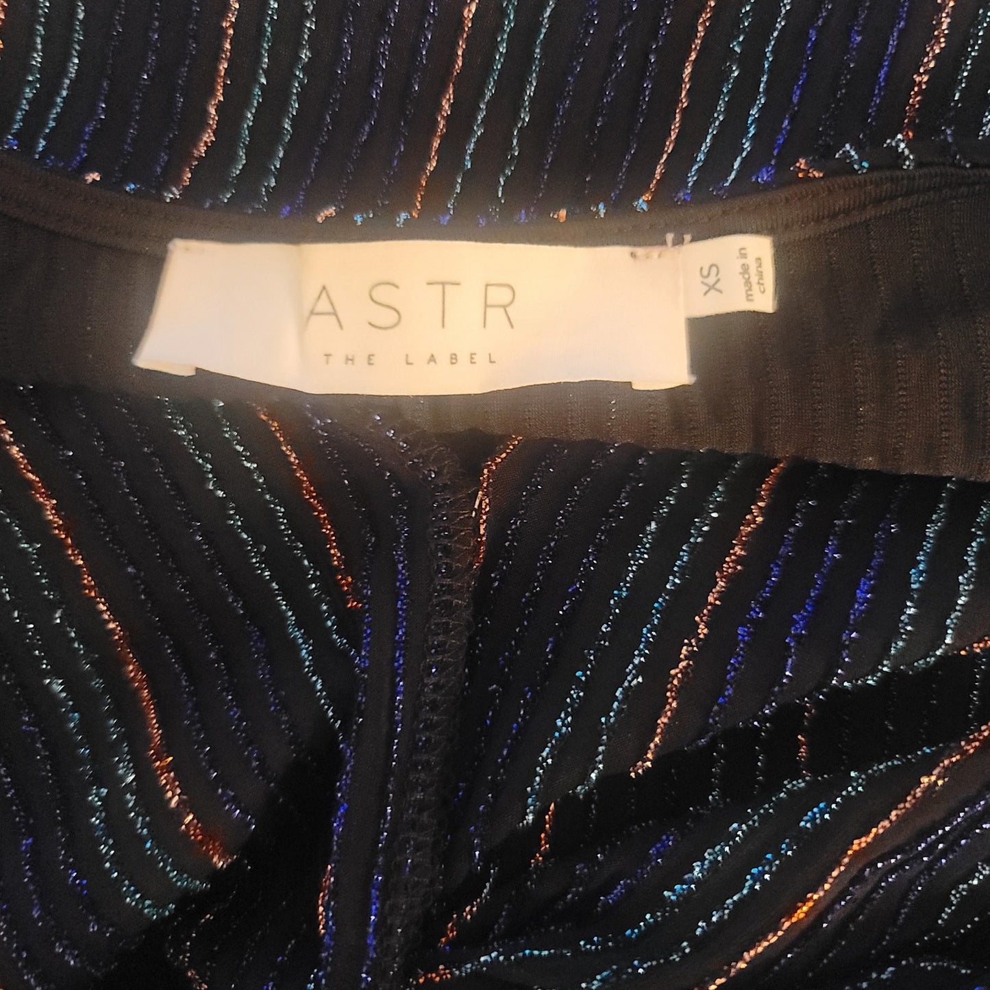 ASTR Oh Baby Metallic-Stripe Bodysuit Size XS