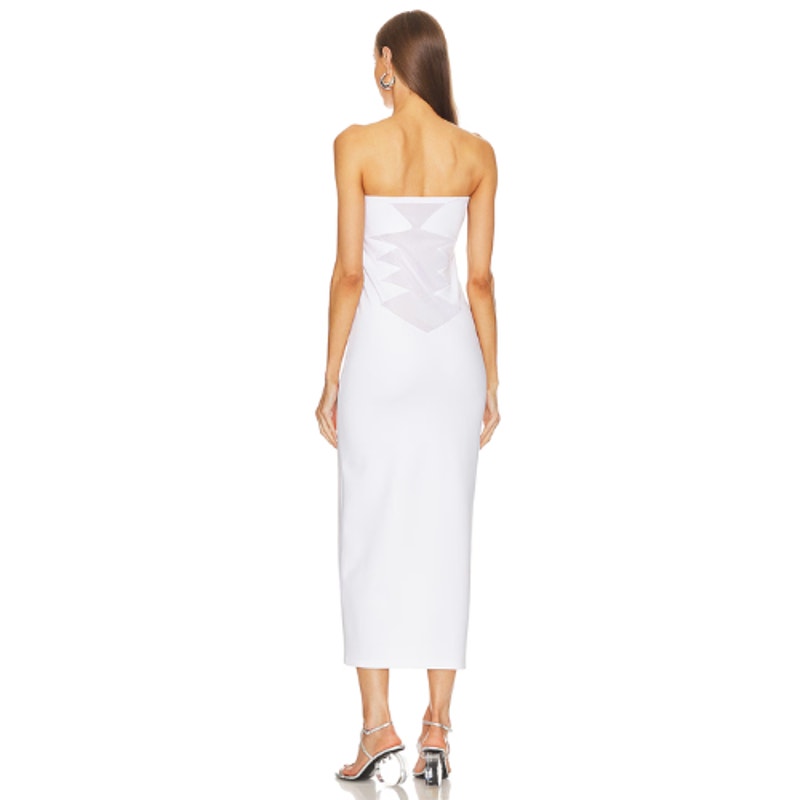 Victor Glemaud Strapless Midi Dress in White NWT Size Medium