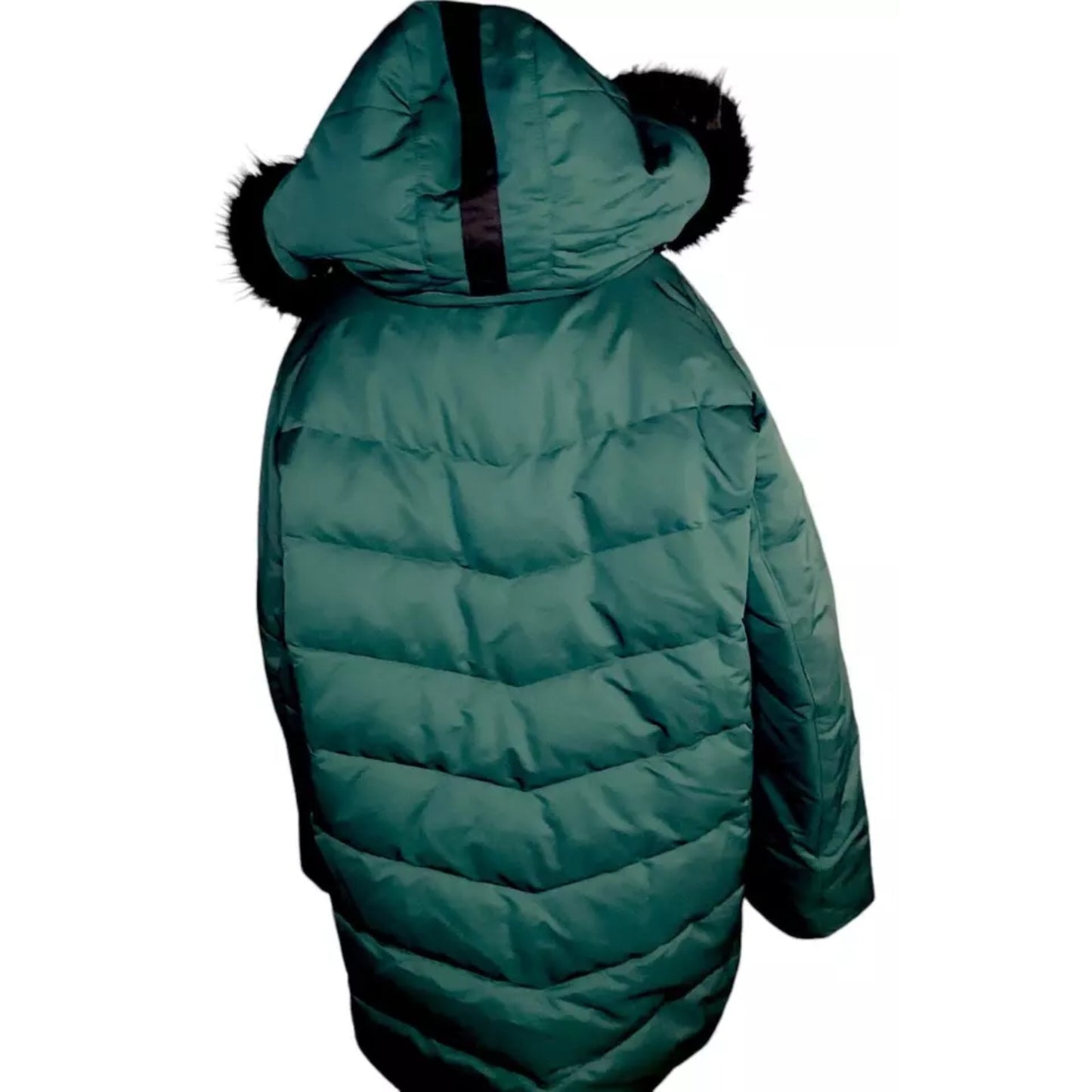 Arctic Expedition Curved Hem Down Parka Hooded in Emerald NWT Size XS