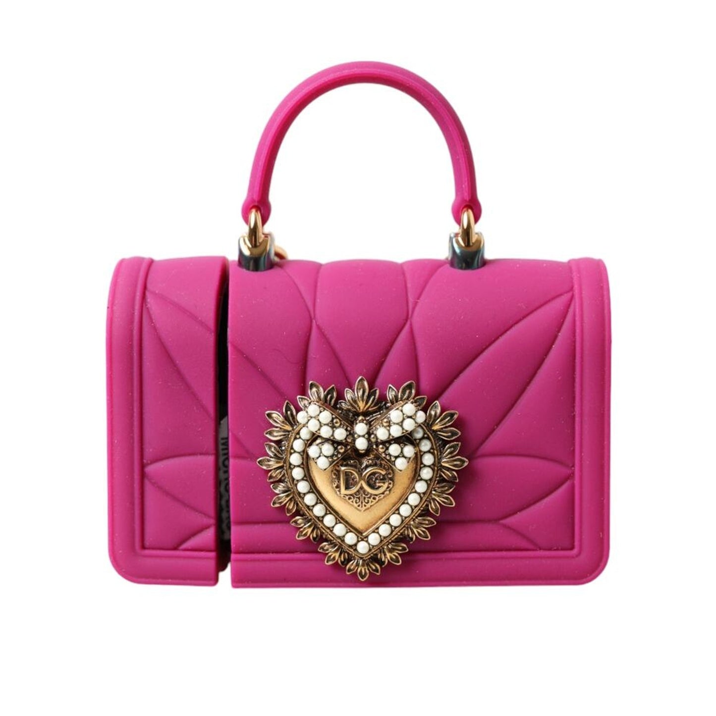 Dolce & Gabbana Pink Silicone Devotion Heart Bag in Pink NWT