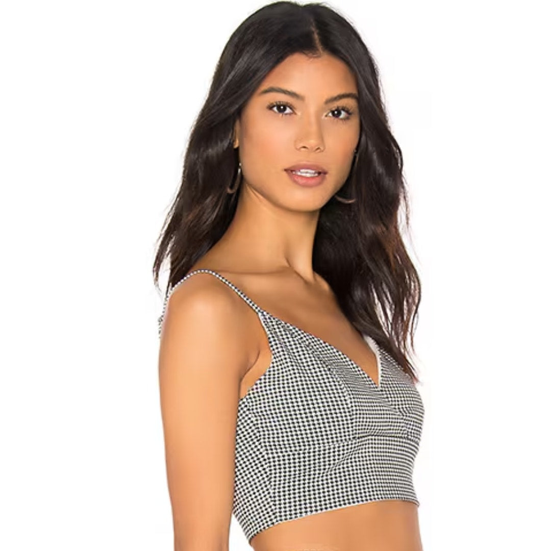 Revolve X By The Way Katrina Houndstooth Crop Top NWOT Size Small