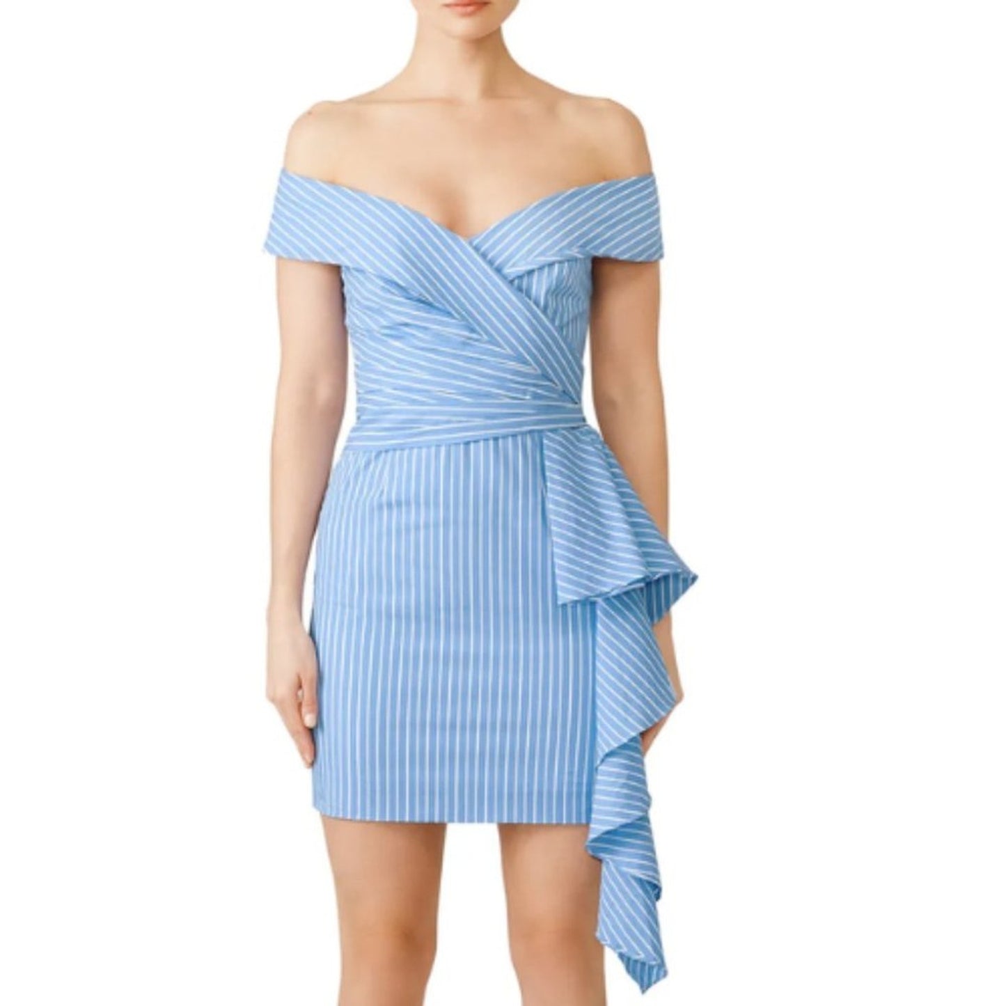 Fame and Partners The Ise Dress in Blue and White Stripe Size 0 US