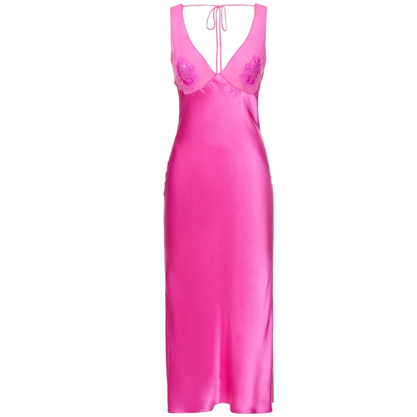 fleur du mal Embellished Dress W/ Cutout in Hot Pink NWT Size Small