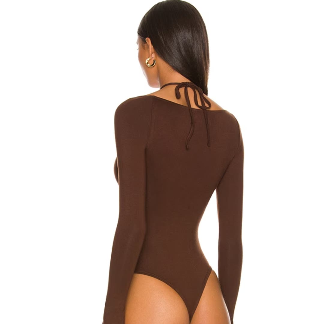 Superdown Storme Bodysuit in Chocolate Brown NWOT Size Small