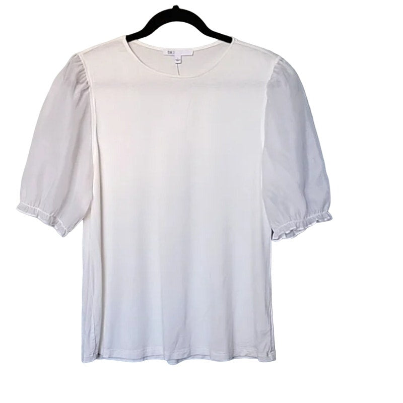 Nordstrom DR2 White puff sleeve top NWT Size Medium